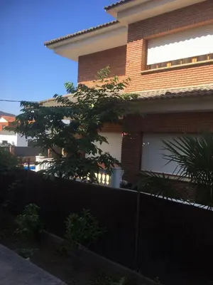 a house with a fence and a tree in front of it at Casa de Aurora in Rubí