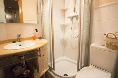 a bathroom with a shower and a toilet and a sink at Catalunya Casas Private paradise - hop, skipjump to Barcelona! in Cervelló