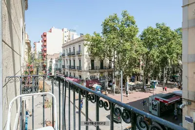 a view of a city street from a balcony at Alcam Glorias in Barcelona