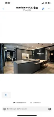 a screenshot of a website of a kitchen with a table at Velvet in Rambla Cataluña in Barcelona