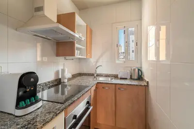 a kitchen with a sink and a counter top at Stay U-nique Apartments Torre d'En Damians II in Barcelona