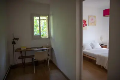 a balcony with a view of a mountain at casabelladona in Sant Cugat del Vallès