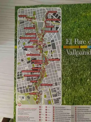 a map of a city with red crosses on it at Big Family Terrassa Parking and noise free in Terrassa
