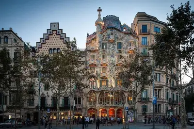 a large building with people standing in front of it at Centric and spacious, excellent for families in Barcelona