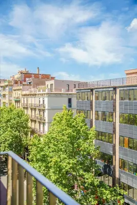 a view from a balcony of a building at Aspasios Diagonal Art Apartments in Barcelona