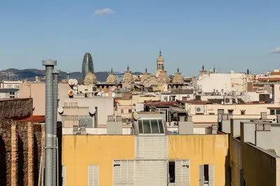 a view of a city skyline with buildings at Boutique Design Apartments & Studios in Barcelona