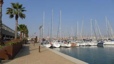 a bunch of boats docked in a marina at ALEXANDRA´s BEACH-PORT in Badalona
