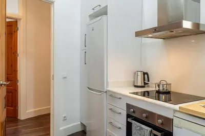a kitchen with a refrigerator and a stove at Canela Homes BARCELONA FAMILY in Barcelona