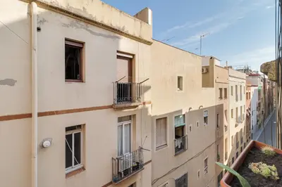 a view of an apartment building with balconies at Stylish Apartment In Gracia in Barcelona