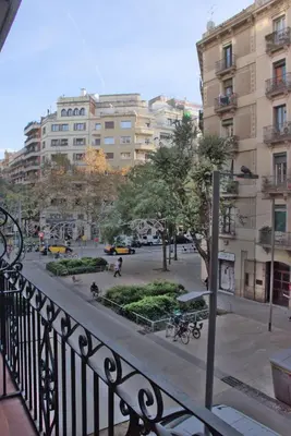 a view from a balcony of a city with buildings at Sweet BCN Borrell in Barcelona