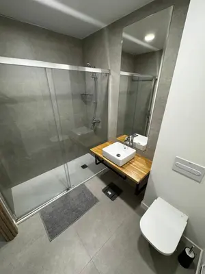 a bathroom with a shower and a sink and a toilet at Comfortwork near Barcelona in Sant Quirze del Vallès