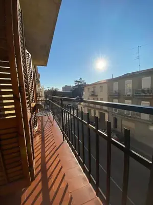 a balcony of a building with a view of the water at HABITACIÓN DOBLE, near train, bus that goes to Barcelona in Manresa