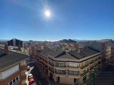 an overhead view of a city with buildings at Habitacion en piso de 3 habitaciones, Manresa Near train Barcelona 2 in Manresa
