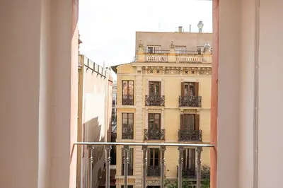 a view of a building from a window at Beautiful apartment with terrace in Barcelona in Barcelona