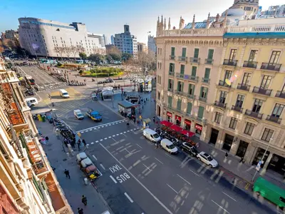 an aerial view of a city street with cars and buildings at Apartment Plaza Catalunya-Rda-Universidad by Interhome in Barcelona