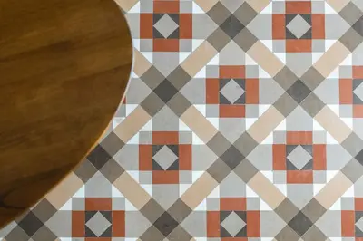 a close up of a tiled floor at Spacious Stylish 4-bedroom Modernist Apartment in Barcelona
