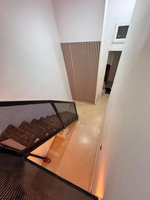 a view of a room with a glass window at Apart con terraza en Florida E2 in Hospitalet de Llobregat