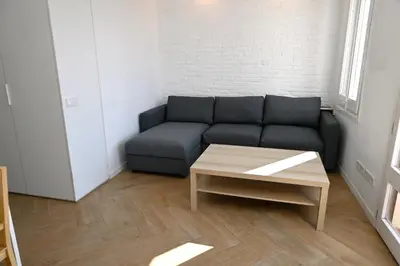 a living room with a couch and a coffee table at Homenfun Barcelona plaza Joanic in Barcelona