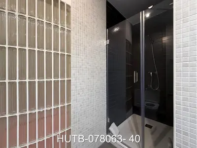 a bathroom with a shower with a glass door at Palau de la música 3 in Barcelona