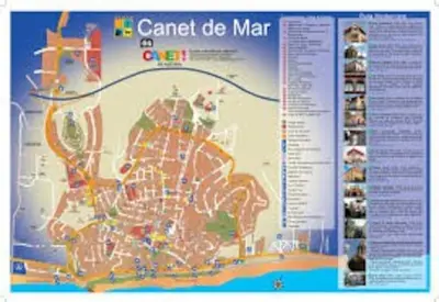 a map of the carnivalival in a resort at Apartment 3 minutes from the beach and train station on foot in Canet de Mar
