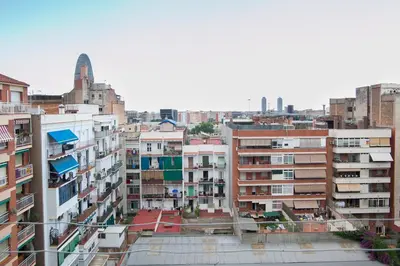 an overhead view of a city with buildings at BBarcelona Aragó Flat in Barcelona