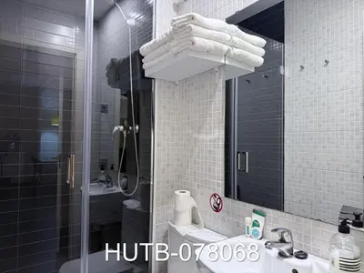 a bathroom with a shower and a sink and a mirror at Palau de la música 8 in Barcelona