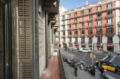a view of a city street from a building at Key Plaza Cataluña Bliss in Barcelona