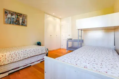 two beds in a small room with at Villa Romady in Sant Pere de Ribes