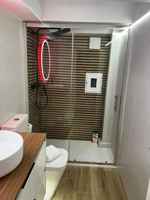a bathroom with a shower with a toilet and a sink at Loft en Gracia in Barcelona