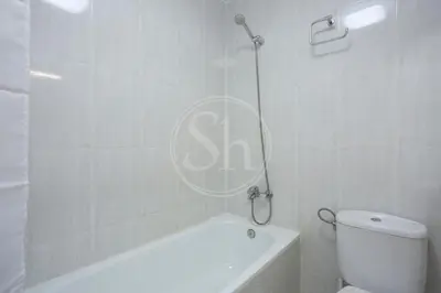 a bathroom with a bath tub and a toilet at Luminescent Valencia Apartment in Barcelona