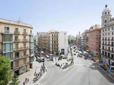 a view of a city street with traffic and buildings at Premium apartment in Barcelona in Barcelona