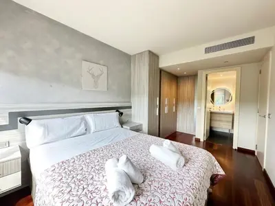 a microwave oven sitting inside of a kitchen at Bright 2 Bedroom Apartment with 2 Terraces Pool and Parking near Diagonal Mar Beach in Sant Adria de Besos