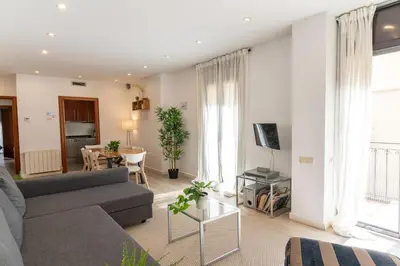 a living room with a couch and a table at Magnífico apartamento en el centro in Barcelona