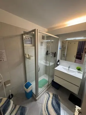 a bathroom with a shower and a sink at Tranquilo y céntrico in Barcelona