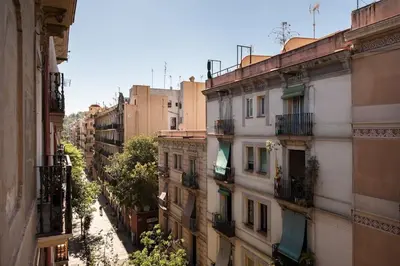 an overhead view of an alley between buildings at Moderno y auténtico en el corazón de Poble Sec in Barcelona
