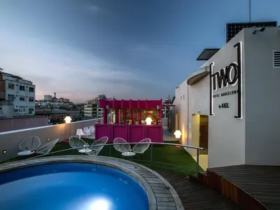 a swimming pool on the roof of a building at Axel TWO Barcelona 4 Sup - Adults Only in Barcelona