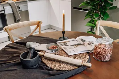 a living room with a couch and a table at Mojacar - 2 bedrooms in Eixample Esquerra in Barcelona