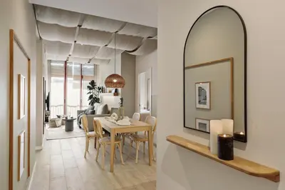 a bedroom with a bed and a large window at Murtra - 2 bedrooms in Sant Antoni in Barcelona
