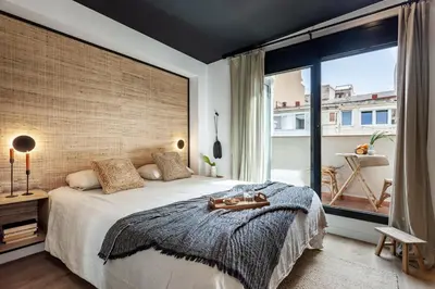 a bathroom with a toilet and a sink at Bintan - 1 bedroom and terrace in Gràcia in Barcelona