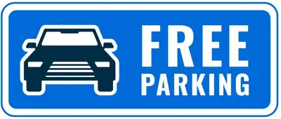 a free parking sign with a car on it at QEhome - confort, parking y cargador EV en el centro de Manresa in Manresa