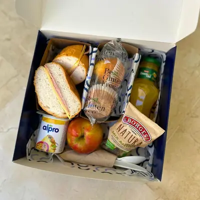 a box filled with different types of food at Numa Barcelona Brio in Barcelona