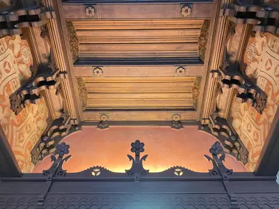 an overhead view of the ceiling of a building at Gran Via City Center Apartment in Barcelona