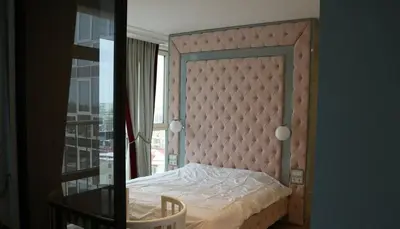 a bedroom with a bed with a large window at Casa o chalet independiente en venta en Sarrià in Sant Just Desvern