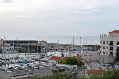 a harbor with a marina with boats in the water at Loft en Arenys de Mar in Arenys de Mar
