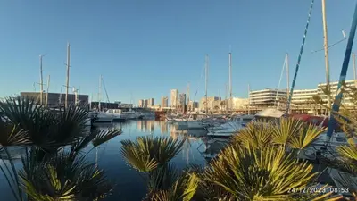 a bunch of boats docked in a marina at Waterfront Cozy two bedrooms in Barcelona