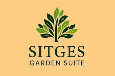 a logo for a garden site with a green plant at Sitges Garden Suite in Sitges