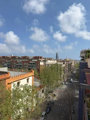 a view of a city with buildings and trees at City Center 3 Bedroom Apartment! in Barcelona