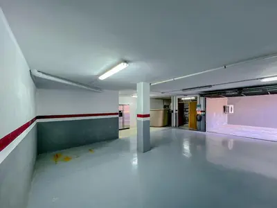 an empty hallway of an empty building with a room at Stylish villa with saltwater pool in Caldes d'Estrac