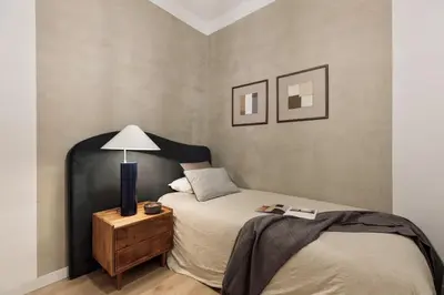a bedroom with white cabinets and a bed at Serralada - 4 bedrooms and terrace in Sant Gervasi in Barcelona
