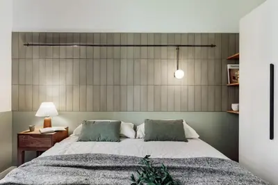 a living room with a couch and a table at Estiu - 2 bedrooms and balcony in Sant Antoni in Barcelona
